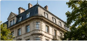 Fassade eines Mehrfamilienhauses
